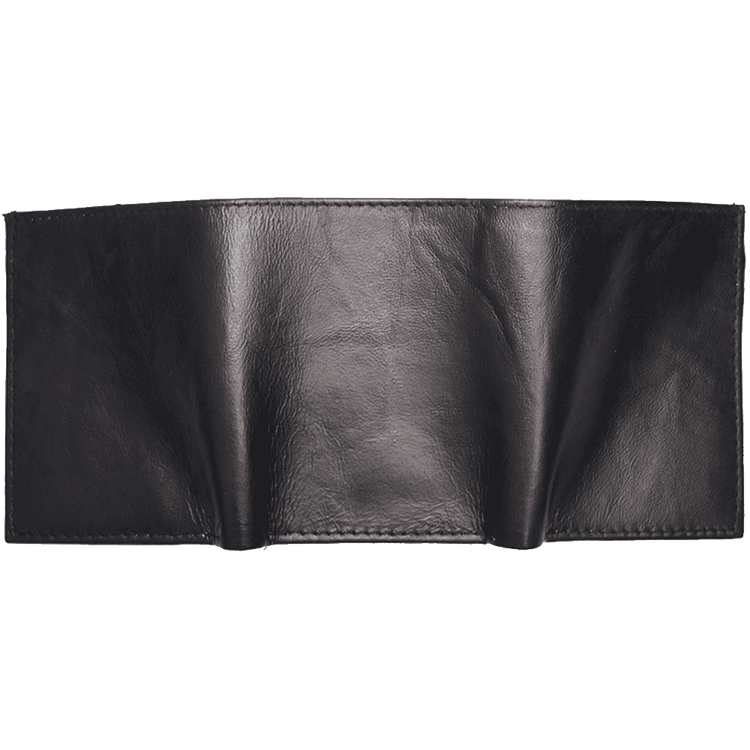 Improving Lifestyles Leather Men Tri Fold Wallet FIXED Flip Up Window ID with FREE Organza Gift Bag