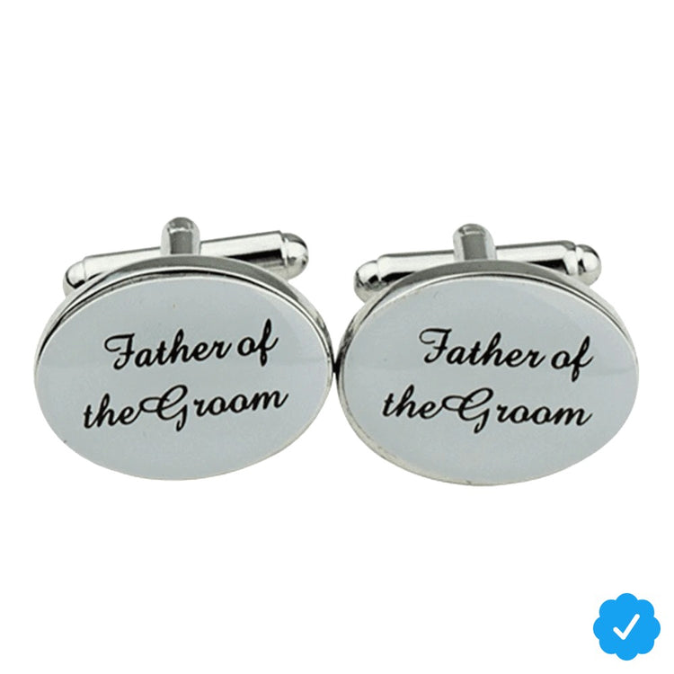 1 Pair Mens Silver Oval Wedding Cufflinks Groom Best Man Usher Page Boy Cuff Link Gift