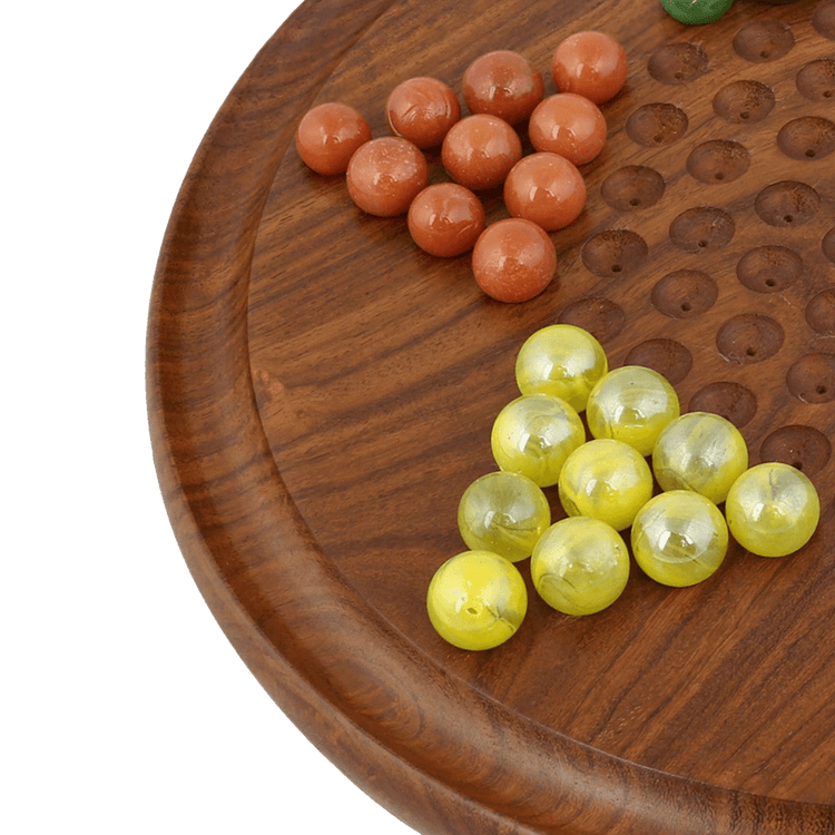 Game Chinese Checkers with Marbles Handcrafted Wooden Toys from India