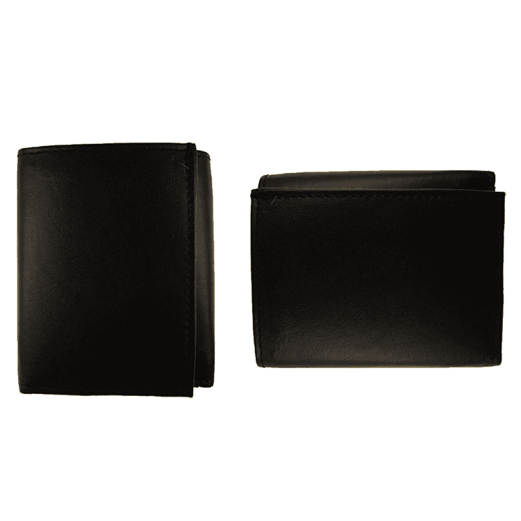 Improving Lifestyles Leather Men Tri Fold Wallet FIXED Flip Up Window ID with FREE Organza Gift Bag