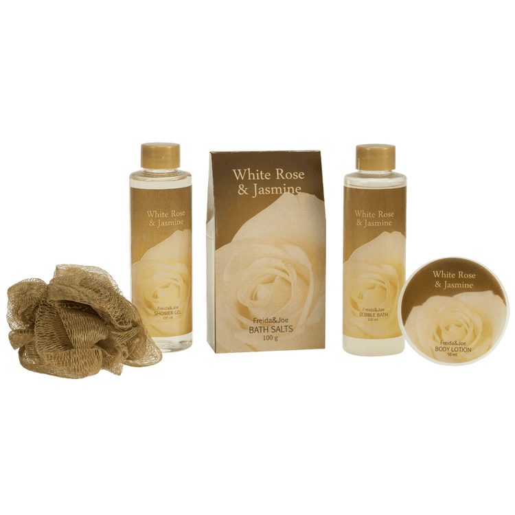 White Rose Jasmine Gold Tub Spa Bath Gift Set